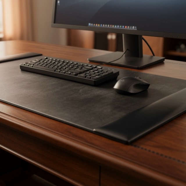Amazon.com: Dacasso Bonded Pad with Side Rails Luxury Leather Desk
